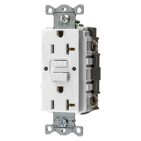 HUBBELL WIRING DEVICE-KELLEMS Ground Fault Products, Commercial Standard GFCI Receptacles, GFRST20WU GFRST20WU